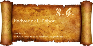 Medveczki Gábor névjegykártya