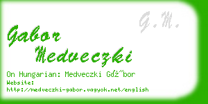 gabor medveczki business card